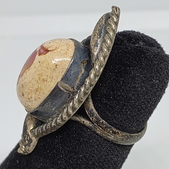 * vintage antique Mexican Fire Opal 925 sterling silver ring sz 5.5 - Picture 5 of 6